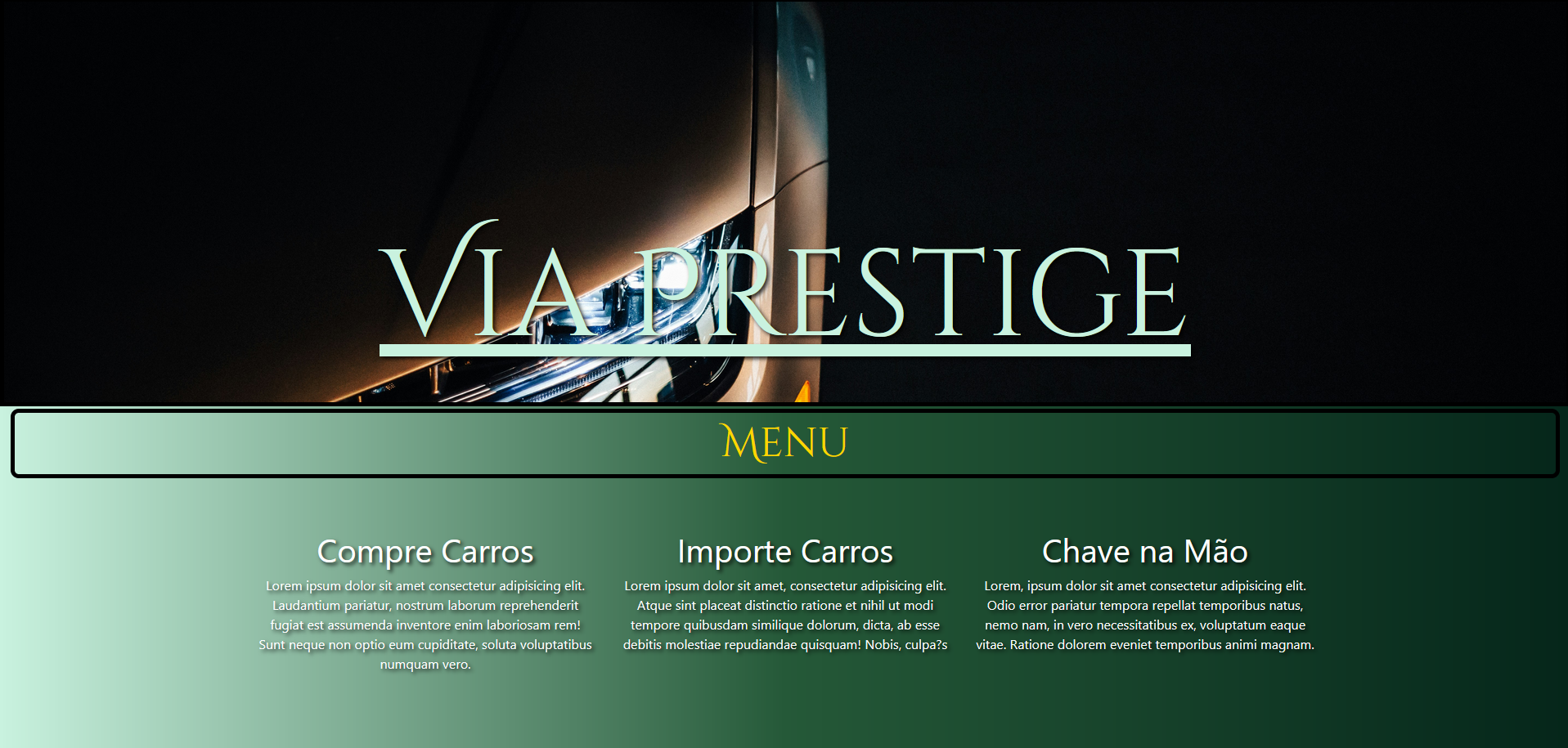 Web design Coimbra - Site empresarial Via Prestige com hospedagem AWS Portugal